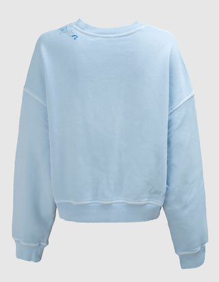 Sweatshirt Crew Boxy mit Label-Stickerei