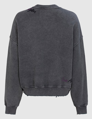 Sweatshirt Crew Boxy mit Label-Stickerei