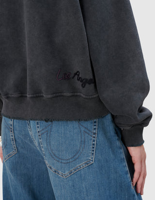 Sweatshirt Crew Boxy mit Label-Stickerei