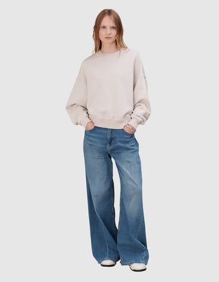 Sweatshirt Crew Boxy mit Label-Stickerei