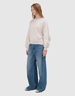 Sweatshirt Crew Boxy mit Label-Stickerei