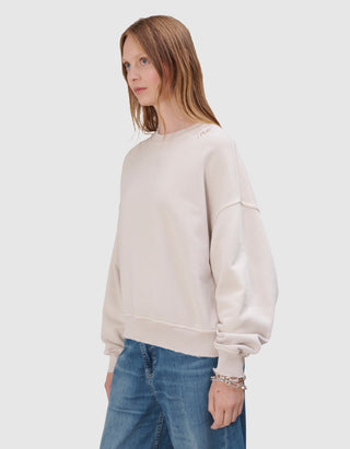 Sweatshirt Crew Boxy mit Label-Stickerei