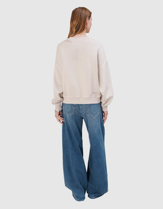 Sweatshirt Crew Boxy mit Label-Stickerei