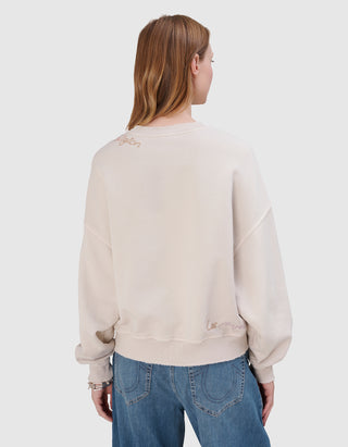 Sweatshirt Crew Boxy mit Label-Stickerei