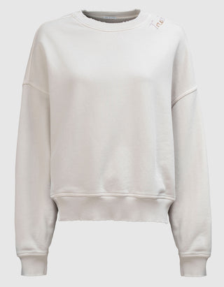 Sweatshirt Crew Boxy mit Label-Stickerei