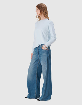 Lockeres Longsleeve Embro mit Stickerei