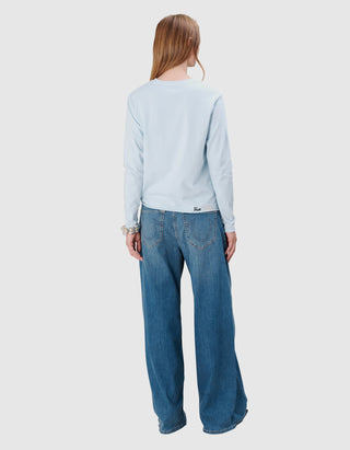 Lockeres Longsleeve Embro mit Stickerei