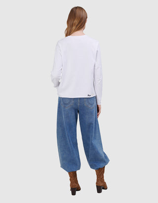 Lockeres Longsleeve Embro mit Stickerei