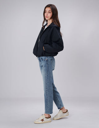 Oversize Cropped Jacke Balloon Hooded
