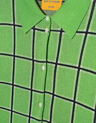 Kariertes Strick-Hemd Picnic Plaid mit Polokragen