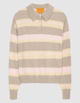 Gestreifter Polo-Kaschmir-Pullover Collegiate