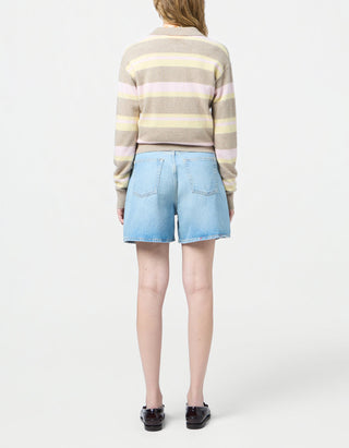 Gestreifter Polo-Kaschmir-Pullover Collegiate