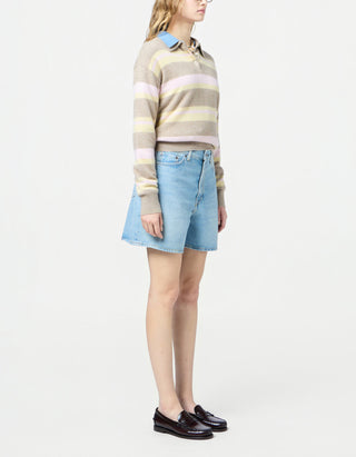 Gestreifter Polo-Kaschmir-Pullover Collegiate