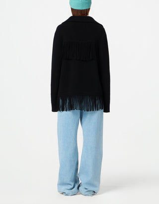 Wolle-Kaschmir-Mix Jacke Western Fringe