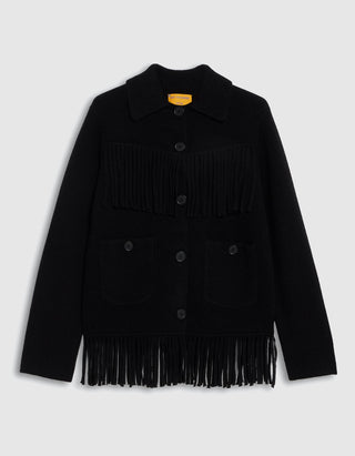 Wolle-Kaschmir-Mix Jacke Western Fringe