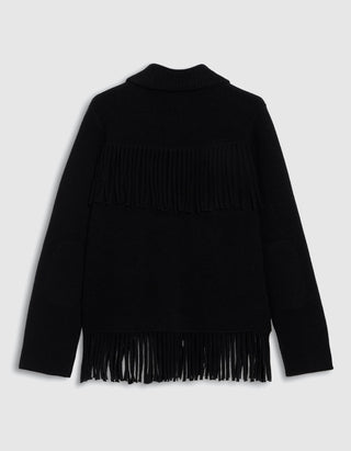 Wolle-Kaschmir-Mix Jacke Western Fringe