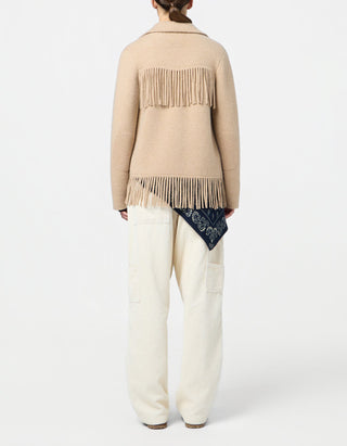 Wolle-Kaschmir-Mix Jacke Western Fringe