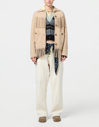 Wolle-Kaschmir-Mix Jacke Western Fringe
