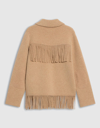 Wolle-Kaschmir-Mix Jacke Western Fringe