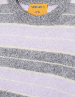 Cropped Oversize Kaschmir-Pullover Grizzly Stripe