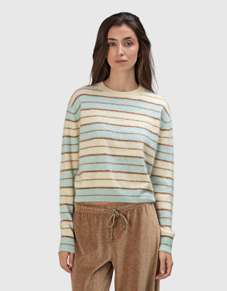 Cropped Kaschmir-Pullover Grizzly Stripe