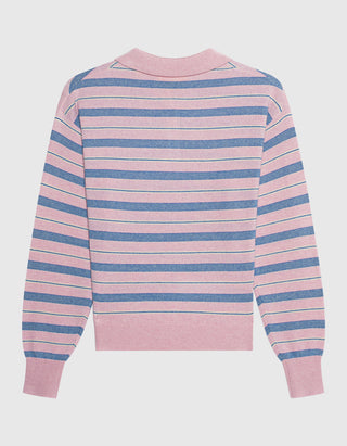 Kaschmir-Pullover Long Polo Collegiate Stripe