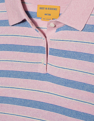 Kaschmir-Pullover Long Polo Collegiate Stripe