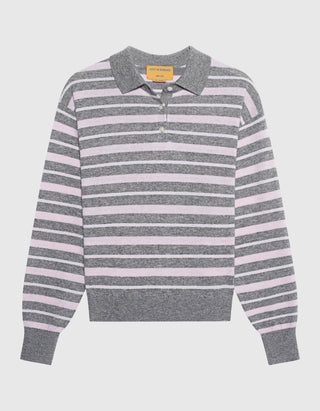 Gestreiftes Kaschmir-Polo Collegiate Stripe