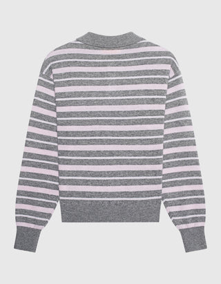 Gestreiftes Kaschmir-Polo Collegiate Stripe