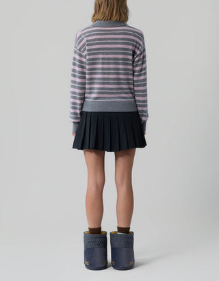 Gestreiftes Kaschmir-Polo Collegiate Stripe