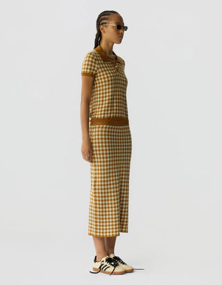 Karierter Midi-Rock Gingham Long