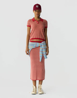 Kariertes Strick-Polo Gingham