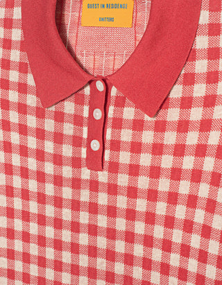 Kariertes Strick-Polo Gingham