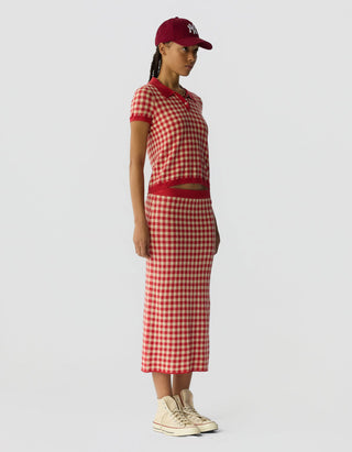 Kariertes Strick-Polo Gingham