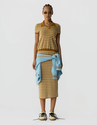 Kariertes Strick-Polo Gingham