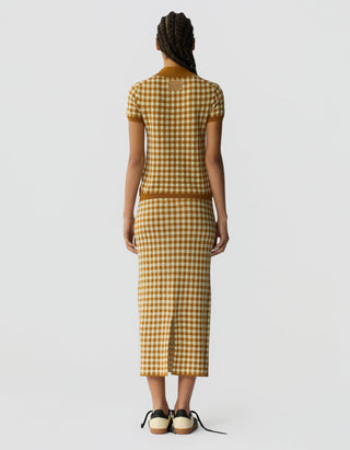 Kariertes Strick-Polo Gingham