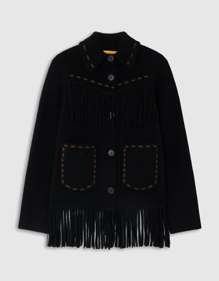 Wolle-Kaschmir-Jacke Western Fringe