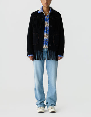 Wolle-Kaschmir-Jacke Western Fringe