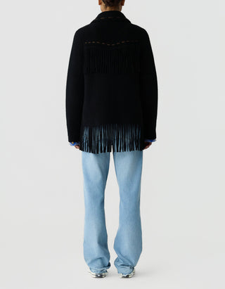 Wolle-Kaschmir-Jacke Western Fringe