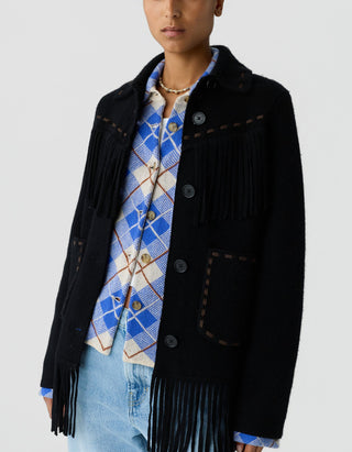 Wolle-Kaschmir-Jacke Western Fringe