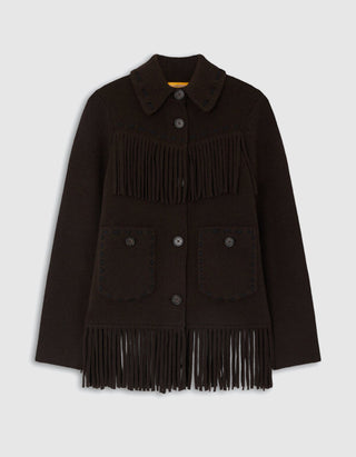 Wolle-Kaschmir-Jacke Western Fringe