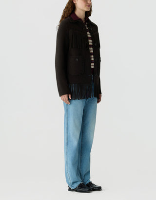 Wolle-Kaschmir-Jacke Western Fringe