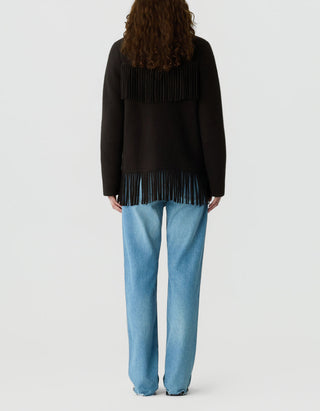 Wolle-Kaschmir-Jacke Western Fringe