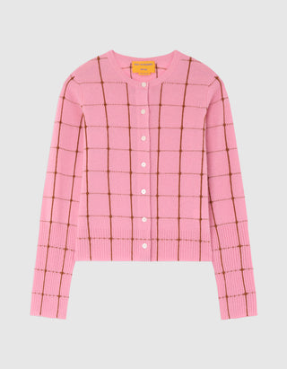 Karierter Kaschmir-Cardigan Jane