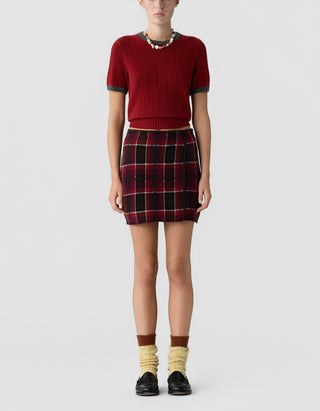 Woll-Kaschmir-Wickel-Mini Rock Tartan