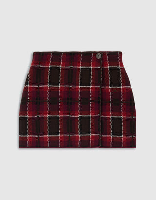 Woll-Kaschmir-Wickel-Mini Rock Tartan