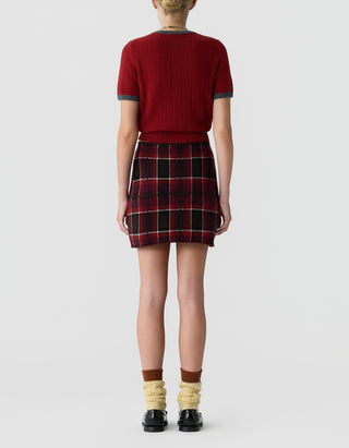 Woll-Kaschmir-Wickel-Mini Rock Tartan