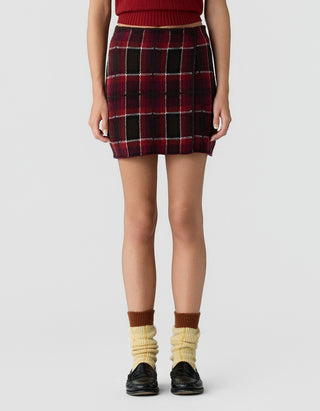 Woll-Kaschmir-Wickel-Mini Rock Tartan