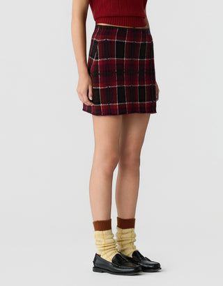 Woll-Kaschmir-Wickel-Mini Rock Tartan