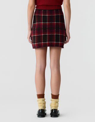 Woll-Kaschmir-Wickel-Mini Rock Tartan